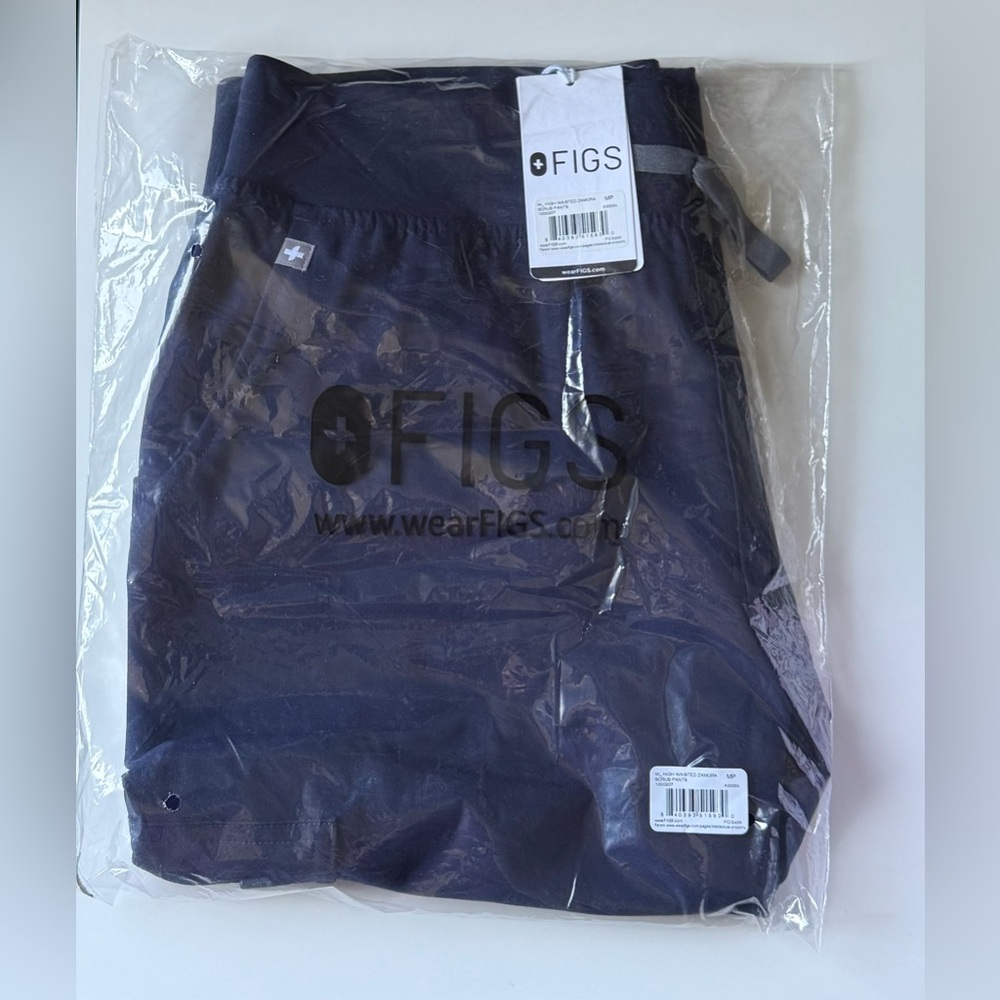 FIGS High Waisted Zamora Scrub Pants Navy Blue Women's Size MP NEW